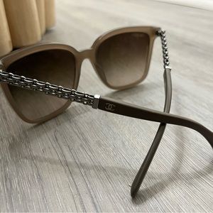 Chanel brown and silver sunglasses with case